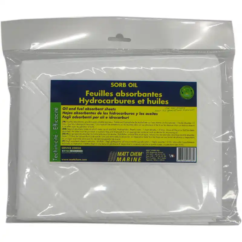Expédition Rapide SORB-OIL 3 FEUILLES Feuilles absorbantes pré-découpées double épaisseur