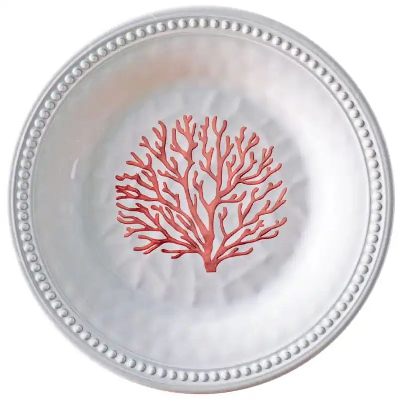 Usine Directe 6 Assiettes à dessert Mélaminé Corail orange Harmony Perla MARINE BUSINESS