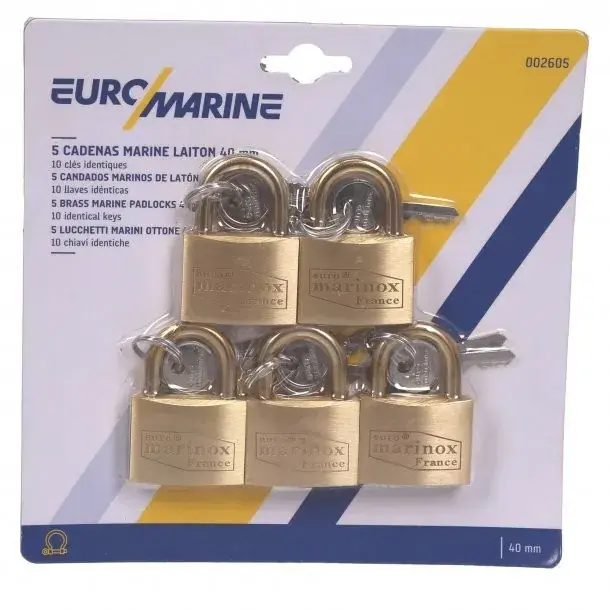 Commander Vite Lot de 5 cadenas en laiton - 40 mm
