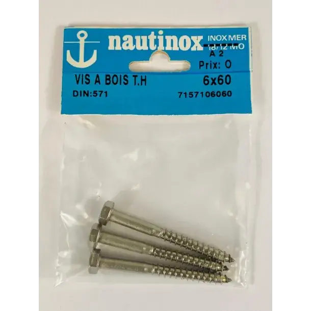 Vis à bois Inox 6X60 Nouvelle Collection