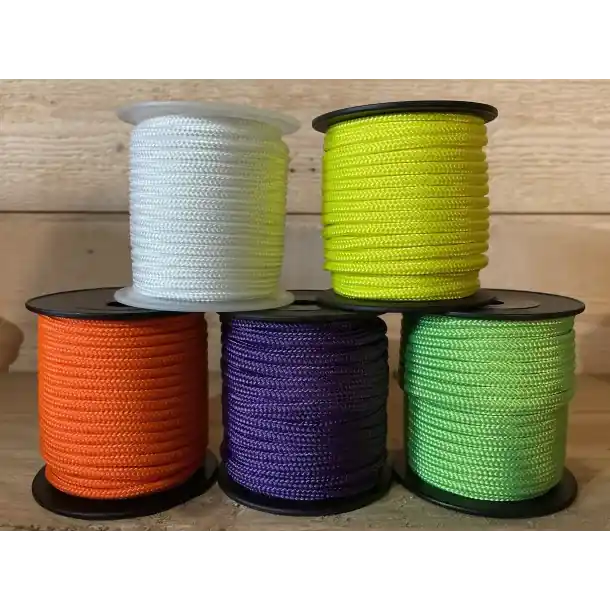 Mini bobine de cordes Fluo en polyester tressé Ø3 mm Vente Directe