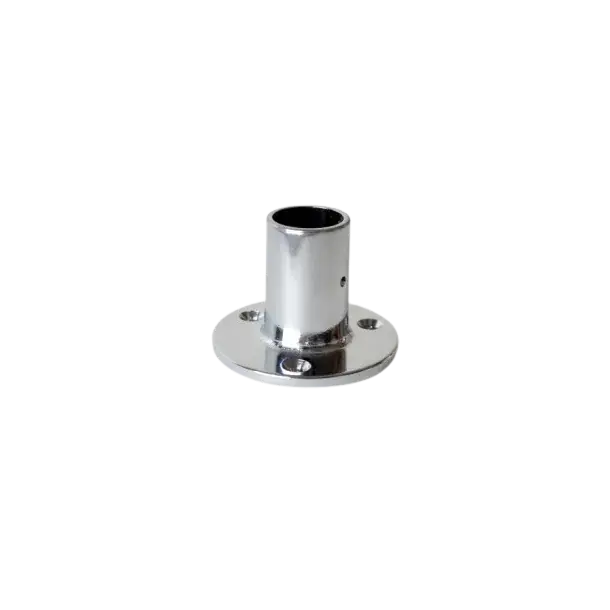 Platines balcon inox base ronde 90° 22-25 mm Nouvel Arrivage