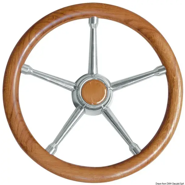 Volant en Teck et Inox Ø 350 mm Acheter En Ligne