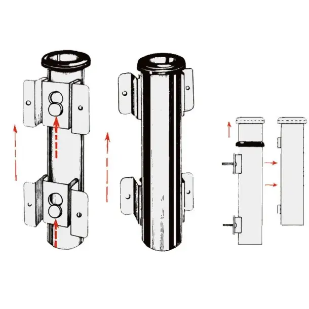 Porte-canne à pêche mural démontable en Inox 42 mm Vente Flash