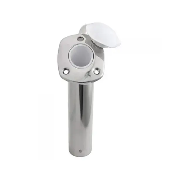 Porte-canne à encastrer Inox 42 mm 60° Bouchon Blanc Meilleure Vente