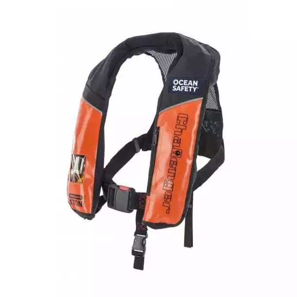 Gilet gonflable Challenger Worksafe Pro 170N auto harnais Orange/Black Meilleur Prix