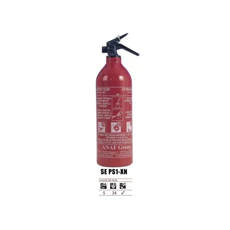 Commander Vite Extincteur à poudre 1 kg ABC sans manomètre – Ultra compact – Certifié EN3 / MED