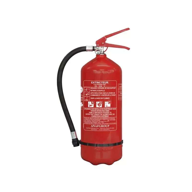 Achat Immédiat Extincteur à poudre 6 kg ABC avec manomètre – Haute capacité – Certifié EN3 / MED