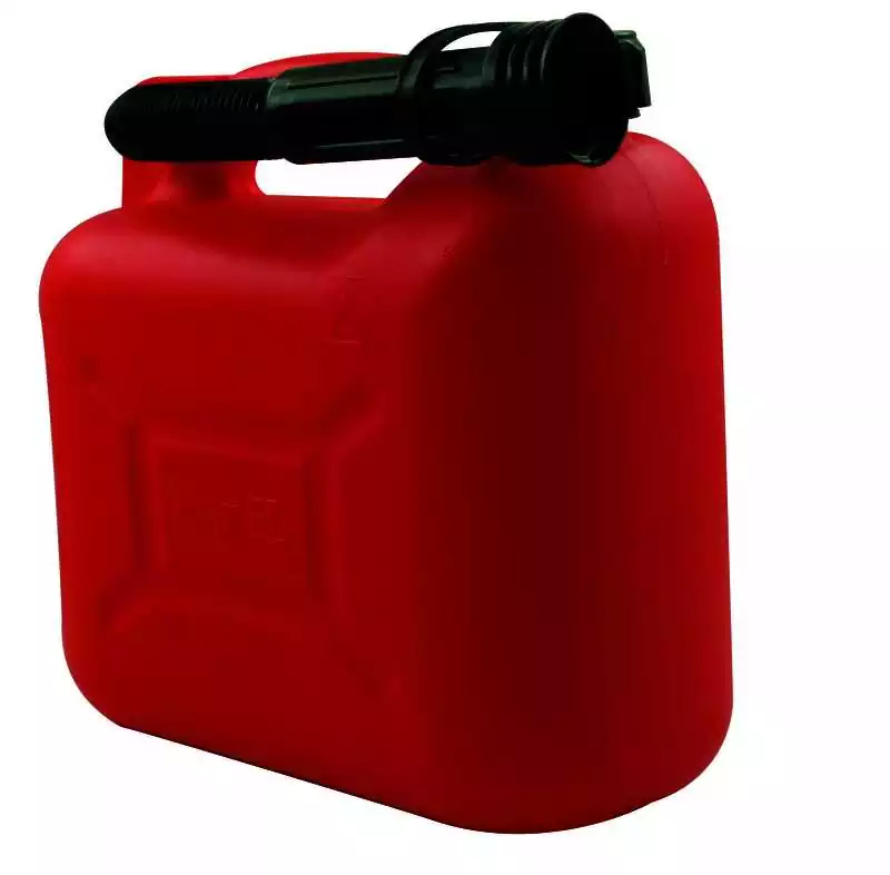 Jerrycan 5 Litres à hydrocarbure rouge en plastique rigide avec bec verseur souple Prix Bas