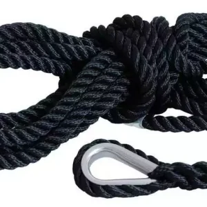 Vente Flash 2 Bosses d‘amarrage avec cosse inox NOIR diamètre 14mm Longueur 8M