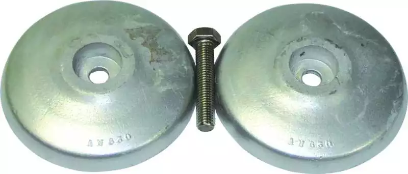 Anode alu gouvernail rosace diamètre 128mm vis de fixation 12 mm Dernière Chance