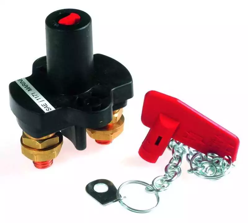 Coupe batterie Unipolaire à clé 100A - 500A pendant 10‘ Livraison Express