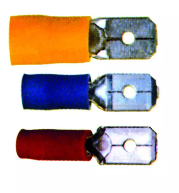 100 Fiches mâle languette jaune 6,3X0,8mm section câble 4-6mm² Livraison Express