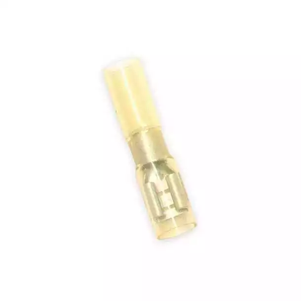100 Fiches femelle thermorétractables jaunes 6.35mm câble 4-6mm² Acheter En Ligne