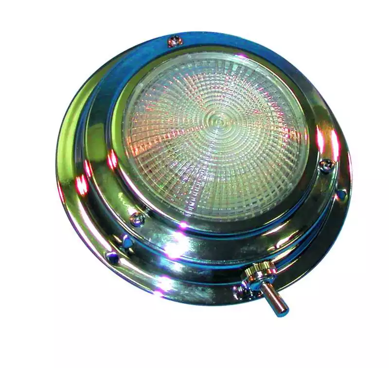 Petit Prix Plafonnier inox 12V 20W diamètre extérieur 140 mm diamètre verre 102 mm