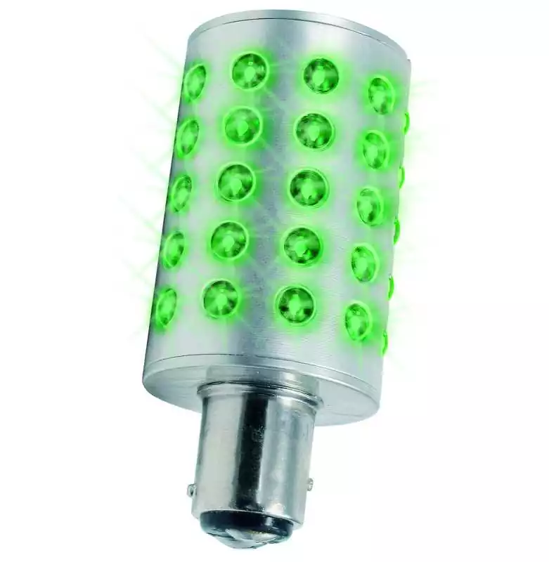 Ampoule 50 LED BAY15D verte Promotion