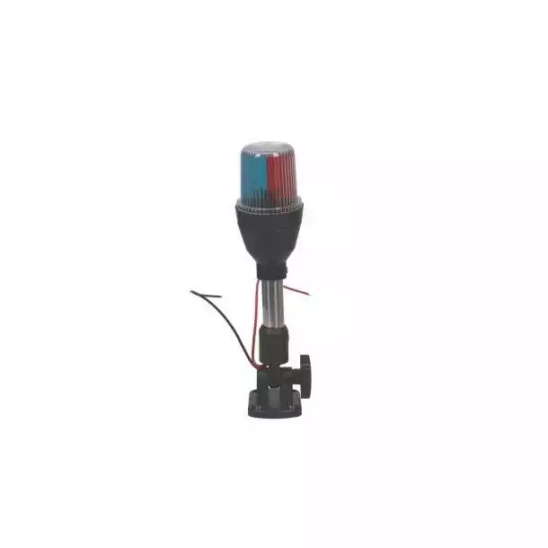 Feu articulé Feu tricolore ou feu blanc 360 degrés tube inox avec platine Dernière Chance