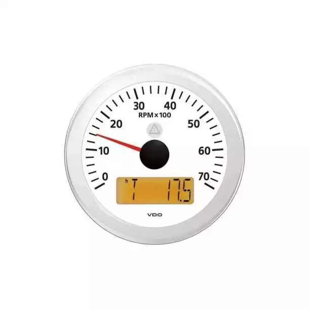 Must-Have Compte-tours avec afficheur numérique diamètre 85mm 12/24V 7000tr/min blanc
