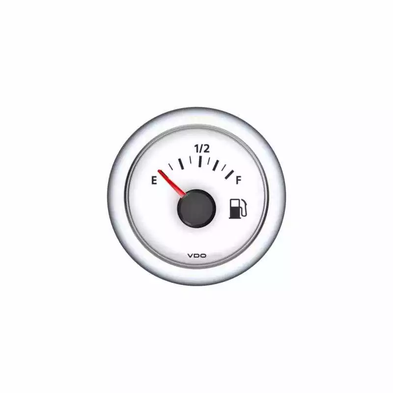 Indicateur de carburant 52mm 12-24V 90ohms fond blanc cercle rond blanc Soldes