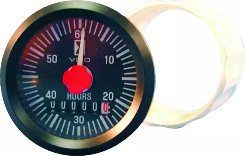 Certifié Horamètre 12V à aiguille électronique diamètre 52 mm fond noir