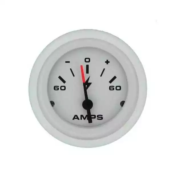 Indicateur Ampèremètre 52mm Affichage 60A - 0 - 60A Blanc Petit Prix