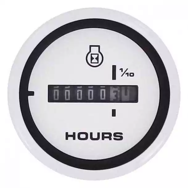 Seulement Aujourd'hui Indicateur Horamètre 52mm Affichage 10000 H Blanc 12/24V