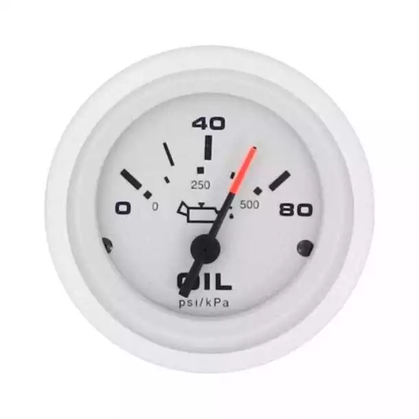 Bon Marché Indicateur Manomètre pression d‘huile 0-80 psi 52mm Blanc