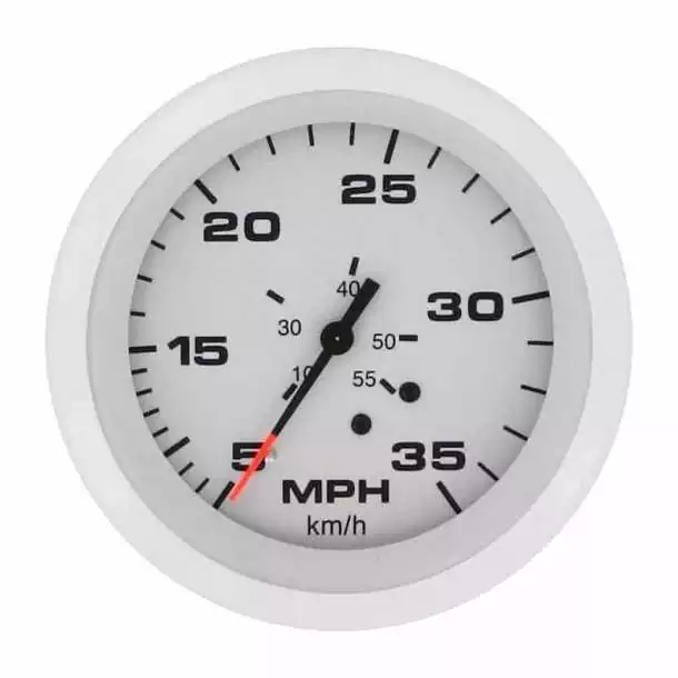 Livraison Express Kit speedo à tube de pitot Affichage 0-35 MPH Blanc Emetteur Inclus Taille 76mm