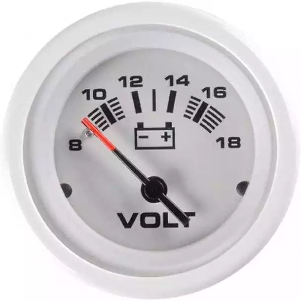 Indicateur Voltmètre Affichage 8-18V diamètre 52mm Blanc Retour Gratuit