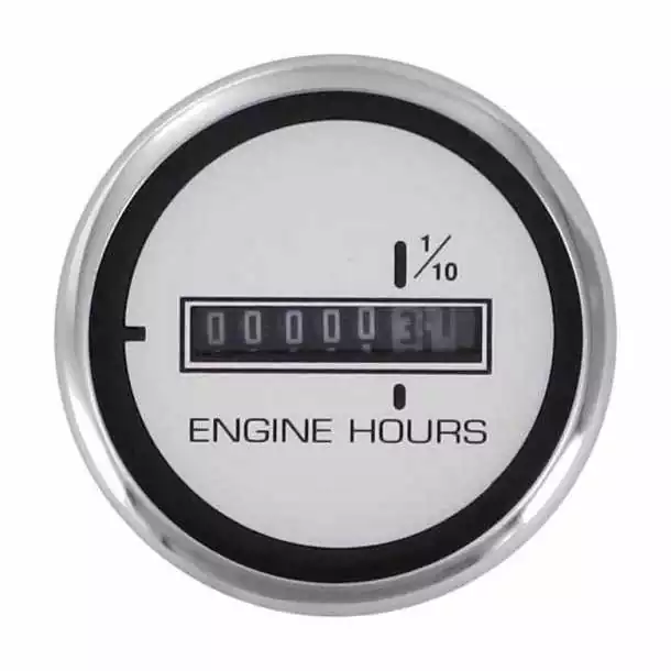 Horamètre Affichage 10000 H 52mm 10-32V DC Blanc éclairage rouge Authentique