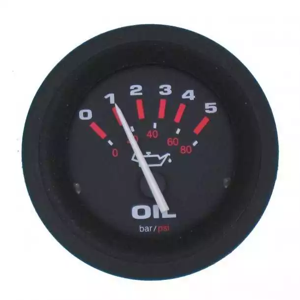 Seulement Aujourd'hui Manomètre pression d‘huile 0-5 bars 52mm Noir éclairage de fond et périphérique