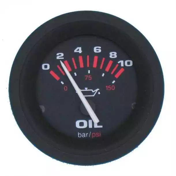Manomètre pression d‘huile 0-10 bars 52mm Noir éclairage de fond et périphérique Dernier Modèle