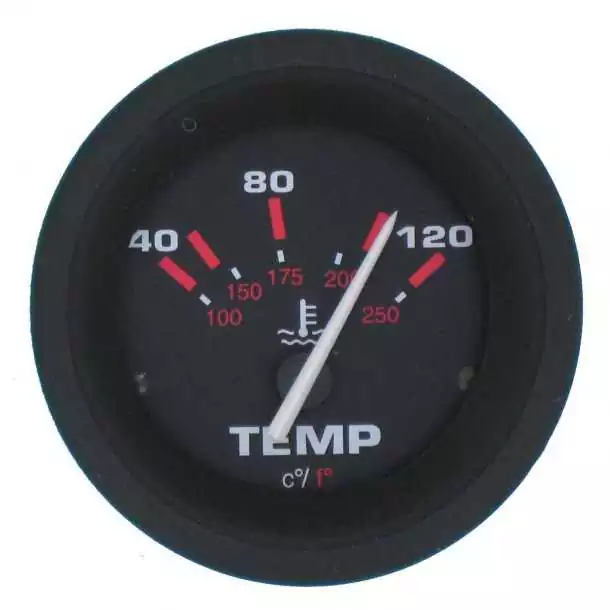 Certifié Indicateur température eau 40-120°C 52mm Noir éclairage de fond et périphérique