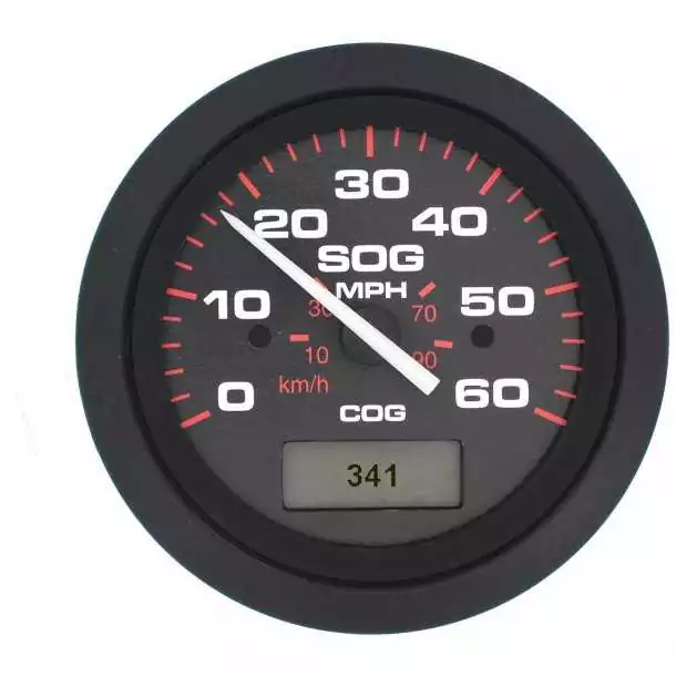 Speedomètre GPS 60 Noeuds AMEGA 86mm Noir Indicateur digital LCD du cap réel Seulement Aujourd'hui