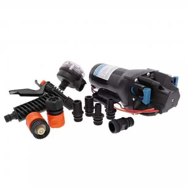 Prix Promo Pompe de lavage 12V 11A kit de lavage HotShot HD4 débit 15 l/mn pression 4.1 bar