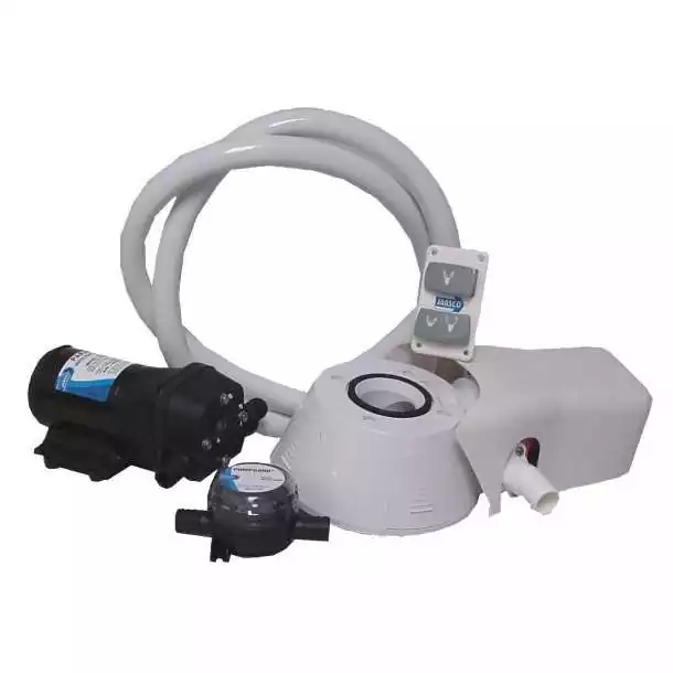 Authentique Kit de conversion WC silencieux 12V Quiet FLUSH modèle 37255 embase 95 mm pompe PAR-Max 4