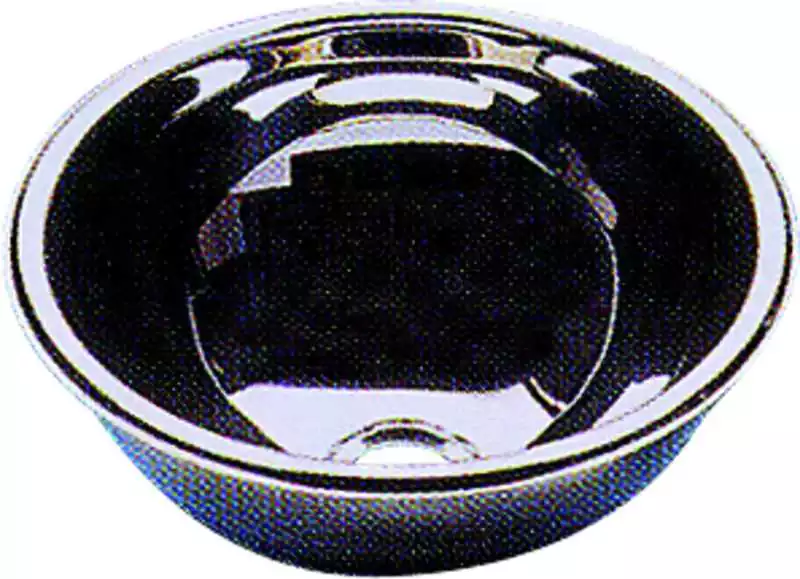 Lavabo rond en inox poli diamètre 335 mm sans bonde pour tuyau diamètre 25mm Seulement Aujourd'hui