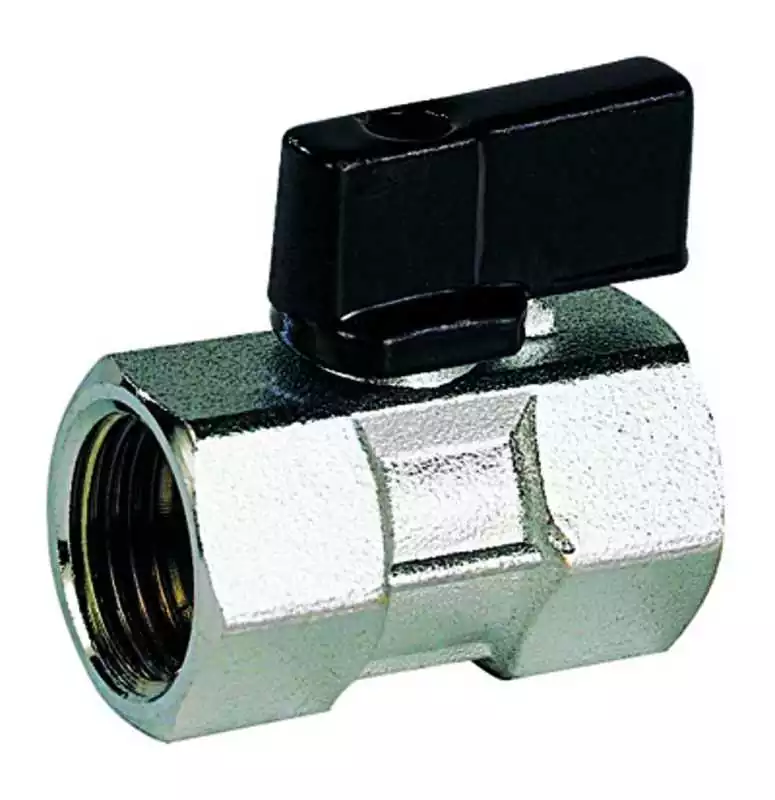 Certifié Vanne 1/4 tour 2 voies mini levier femelle femelle diamètre 1/2" diamètre 15 x 21mm laiton chromaté