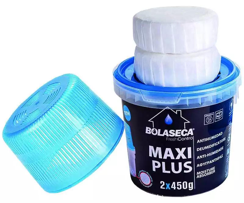 Panier seau Absorbeur d‘humidité 1KG avec deux galets de 450g Livraison Express