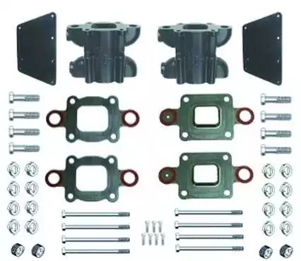Prix Réduit Kit de 2 réhausses 6" Mercruiser pour collecteurs Mercruiser coude cent. nouveau modèle GM V6 et V8