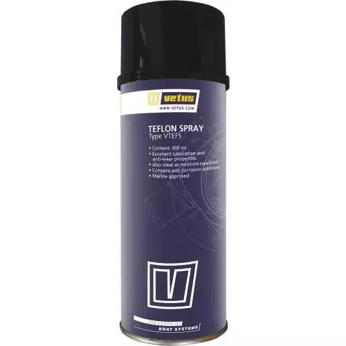 Soldes Aérosol teflon VETUS pour nettoyage graissage et protection contre salissures et corrosion 400 ml