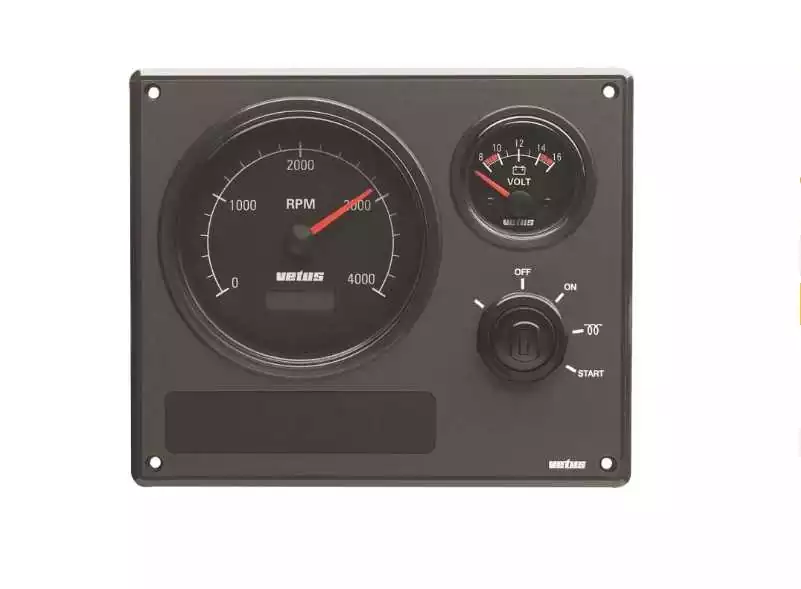 Soldes Tableau de bord moteur synthétique type MP22 24V 2 instruments noir 0-4000 RPM