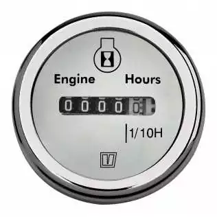 Horamètre blanc 12-24V de 0 à 9999,9H trou d‘encastrement 52mm Commander Maintenant