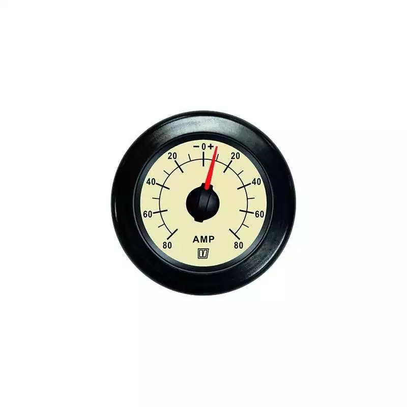 Amperemetre beige 12/24V +/- 50A trou d‘encastrement 52mm Super Prix