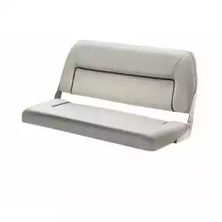Banquette 2 places luxe rabattable blanche coutures bleu marine 300mm Achat Immédiat