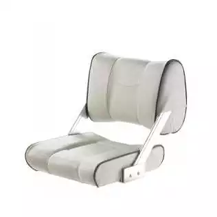 Siege avec dossier ajustable blanc coutures bleu marine 420mm Remise