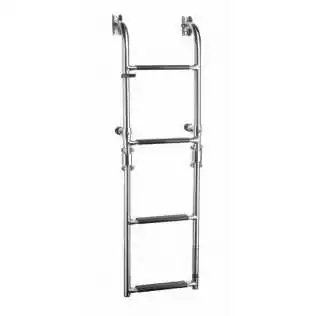 Echelle de bain pliante inox AISI 316 4 marches dépliée 800 mm montage paroi Vente Flash