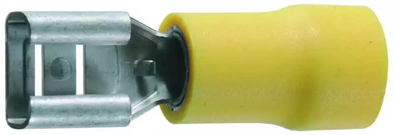 Prix Réduit 10 Cosses 6,3mm clip femelle jaune section câble 4-6mm²