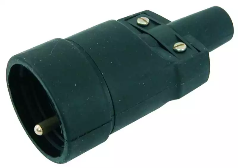 Achat Immédiat Fiche femelle 230V 16A caoutchouc étanche noir 2P+T IP44 vrac
