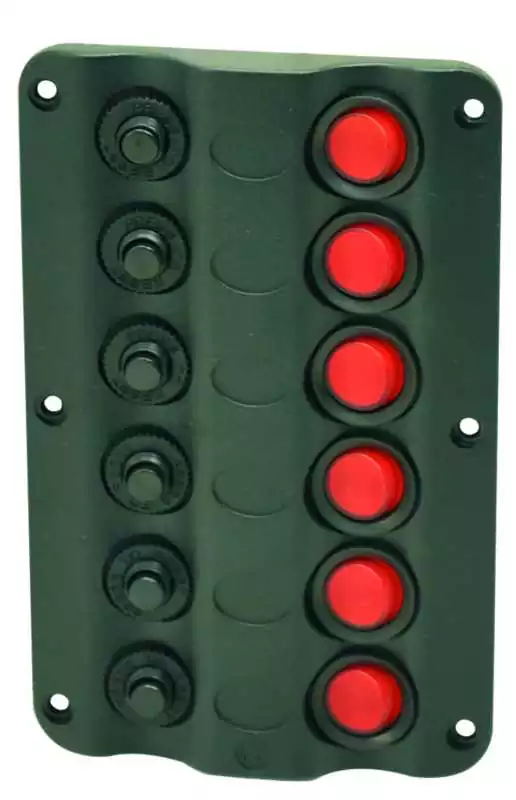 Tableau électrique intérieur 6 interrupteurs rouges lumineux 6 diruptors Dernière Chance